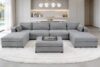 Oversized Modular Sectional Sofa, Extra Large Deep Seat Couch with Covers Removable, Modern Luxury Chenille Cloud Couch, Sectional Couches for Living Room, Apartment (Light Gray, 4 Seater+3 Ottoman)