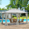 13x10 Outdoor Patio Gazebo Canopy Tent With Ventilated Double Roof And SideWall(Detachable Curtain Included On All Sides),Suitable for Lawn, Garden, Backyard and Deck,BEIGE