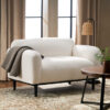Loveseat Sofa - 50"Dark Gray Upholstered 2-Seater with Black Legs, Comfortable & Stylish for Living Room, Office, or Reading Nook