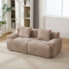 73" Modern Modular Sectional Sofa Loveseat, 2 Seater Tufted Comfy Cloud Tufted Floor Convertible Couch with 2 Pillows, Boneless Conversion Sofa for Living Room,Office, Apartment,Guestroom