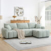 110" Modular Sectional Sofa, L Shape with Extra-large Seat, Pull-line Design, Movable Ottoman, High Density Foam, Free Combination, Sturdy Metal&Wood Frame, Boucle Fabric, 3 Colors