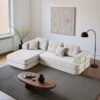 104" Boneless sofa,Sectional Compressed Couch with Chaise, Deep Seat Modular Sectional Sofa Chenille Memory Foam Sofa Boneless Couches for Living Room Bedroom, No Assembly Required