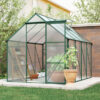 6x8 FT Polycarbonate Greenhouse Raised Base and Anchor Aluminum Heavy Duty Walk-in Greenhouses for Outdoor Backyard in All Season