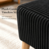 32 inch Wide Olive Beige Corduroy Storage Ottoman Bench with Wooden Legs, Flip-Top Storage Box, Soft Upholstered End of Bed Bench, Footrest & Shoe Bench for Bedroom, Living Room, Entryway - Image 15