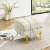 2 inches Anti-scratch Leather Storage Ottoman, Pet Friendly Entryway Bench with Golden Stainless Steel Legs - Image 10