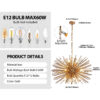 29" Mid-Century Modern 12-Light Starburst Chandelier – Gold Sputnik Pendant Light Fixture for Living Room, Dining Room, or Foyer (Bulb Not Included) - Image 10