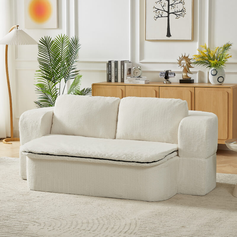 Convertible Sleeper Sofa, Modern Folding Futon Floor Foam Compression Sofa Bed Couch for Living Room Bedroom ApartmentConvertible Sleeper - Image 2