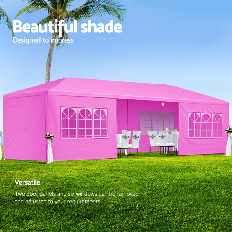 10x30' Wedding Party Canopy Tent Outdoor Gazebo with 8 Removable Sidewalls Black Color - Image 2