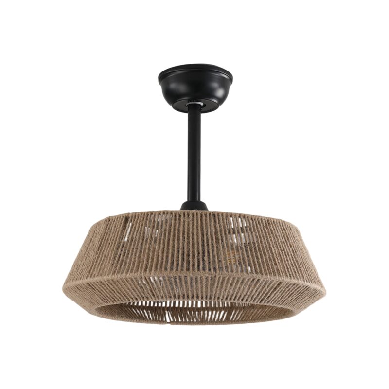 19" Bedroom Fan Light with Rope Suspension with 4 Bulbs, Dimmable, 7 Dlades, Reversible DC Motor - Image 2