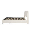 King Boucle Platform Bed with Curved Headboard in Beige - Image 4