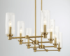 Willow Eight Lights Island With Clear Ribbed Glass Pendant Lamp - Satin Brass - Image 7