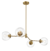 Jewel Four Lights Modern Farmhouse Chandelier Ceiling Hanging Light Fixture For Kitchen Island Dining Room 36"L × 20"W × 7.25"H with Clear Glass - Image 5