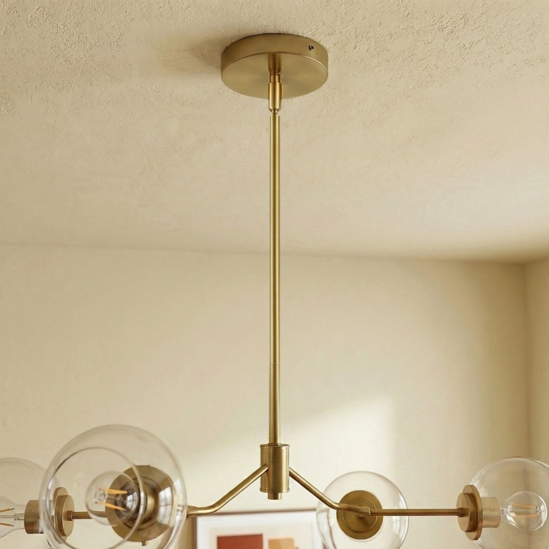 Jewel Four Lights Modern Farmhouse Chandelier Ceiling Hanging Light Fixture For Kitchen Island Dining Room 36"L × 20"W × 7.25"H with Clear Glass - Image 3