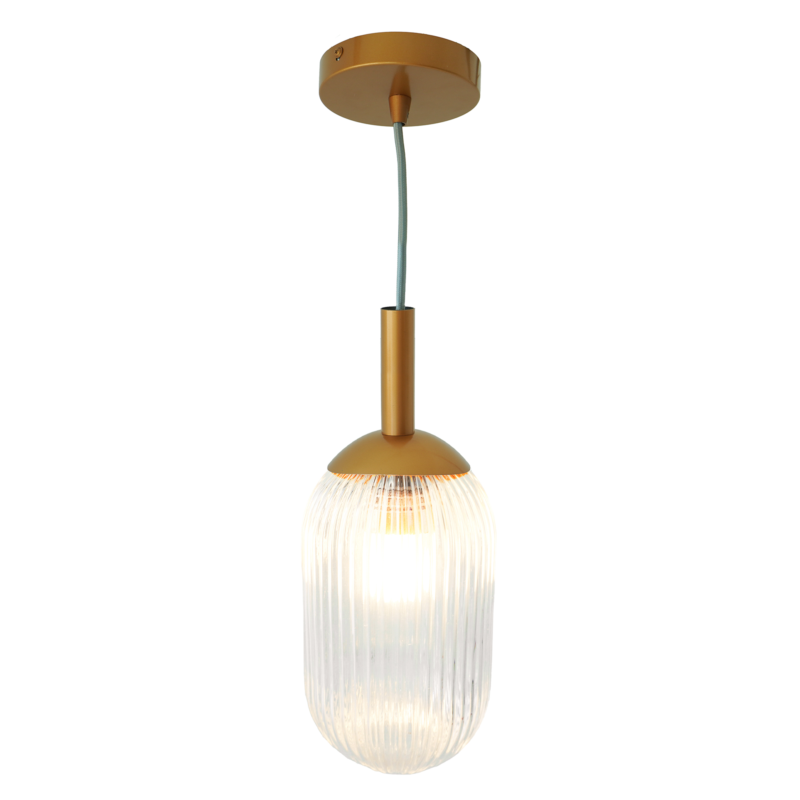 Modern Style Pendant Lamp - Bronze and Clear 110-120V Bedside Lamp Bedroom/Living Room Ceiling Light - Image 4
