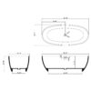 67 in. x 31 in. Oval Freestanding Solid Surface Soaking Bathtub with Center Drain in Matte White - Image 5