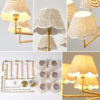 6-Light Rope + Fabric shade Chandelier,Gold Chandelier,Chandelier Romantic Golden,Adjustable Pendant Lights Living Room Dining Room Decoration Lamp Custom Hotel Project Lighting - Gold- - Image 7