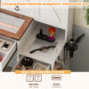 Farmhouse Vanity Desk with Sliding Mirror and Lights, Vanity Set with Glass Top and Charging Station ,Dressing Table with 4 Drawers and 2 Cabinets, Dressing Table with Stool for Bedroom - Image 4