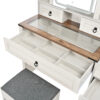 Farmhouse Vanity Desk with Sliding Mirror and Lights, Vanity Set with Glass Top and Charging Station ,Dressing Table with 4 Drawers and 2 Cabinets, Dressing Table with Stool for Bedroom - Image 13