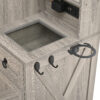 Farmhouse Vanity Desk with Sliding Mirror and Lights, Vanity Set with Glass Top and Charging Station ,Dressing Table with 4 Drawers and 2 Cabinets, Dressing Table with Stool for Bedroom - Image 25