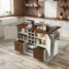 K&K 54" Farmhouse Kitchen Island with Drop Leaf, Power Outlet, Kitchen Storage Cart with 2 Doors, 2 Drawers, Rolling Kitchen Island on 4 Large Wheels with Spice Rack for Kitchen, Dining Room - Image 12