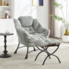 Lazy Chair with Ottoman, Modern Lounge Accent Chair with Armrests and a Side Pocket, Leisure Upholstered Sofa Chair Reading Chair with Footrest for Small Space, Corner Chair - Image 16