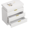 Nightstand with Charging Station and LED Lights,Night Stand with Sliding Top for Bedroom,Bedside Table with Drawers,Modern End Side Table - Image 18