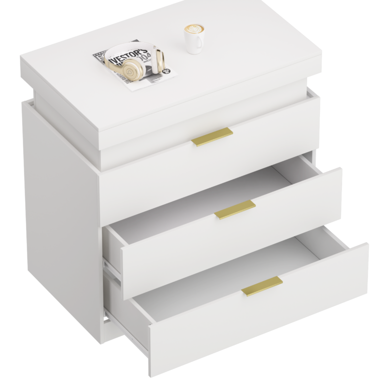 Nightstand with Charging Station and LED Lights,Night Stand with Sliding Top for Bedroom,Bedside Table with Drawers,Modern End Side Table - Image 18