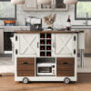 K&K 54" Farmhouse Kitchen Island with Drop Leaf, Power Outlet, Kitchen Storage Cart with 2 Doors, 2 Drawers, Rolling Kitchen Island on 4 Large Wheels with Spice Rack for Kitchen, Dining Room - Image 14
