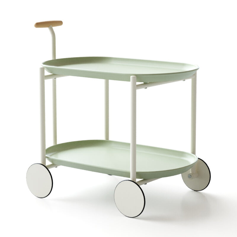 Moon storage cart Nordic Internet celebrity mobile trolley kitchen simple double storage shelf living room sofa storage shelf - Image 5