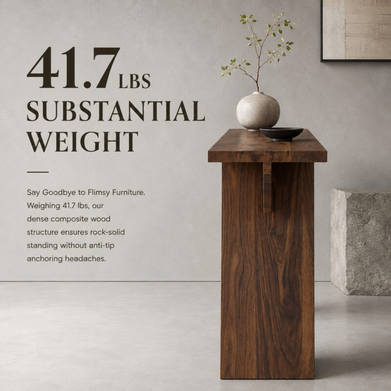 Console Table, 43.4-Inch Long Narrow Entryway Table with V-Shaped Base, Rustic Sofa Console for Hallway, Living Room, Behind Sofa - Image 18