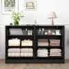Modern 6-Drawer Dresser, Chest of Drawers for Bedroom, Living Room, Hallway, and Entryway - Large Storage Cabinet, Black,Drawer panel with wavy patterns - Image 6