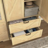 2 Door Wood Wardrobe for Bedroom with Hanging Clothing Rod inside the Cabinet and 2 Drawers for Storage Organization, Built-in induction light Multifunctional Closet with Mirror - Image 23
