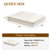 Queen Size Mattress,12 Inch Hybrid Queen Mattress in a Box with Memory Foam and Pocket Spring for Pressure Relief & Comfort Sleep & Zoned Support, Medium Firm,CertiPUR-US & OEKO-TEX - Image 10