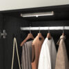 2 Door Wood Wardrobe for Bedroom with Hanging Clothing Rod inside the Cabinet and 2 Drawers for Storage Organization, Built-in induction light Multifunctional Closet with Mirror - Image 13