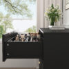 Modern 6-Drawer Dresser, Chest of Drawers for Bedroom, Living Room, Hallway, and Entryway - Large Storage Cabinet, Black,Drawer panel with wavy patterns - Image 7