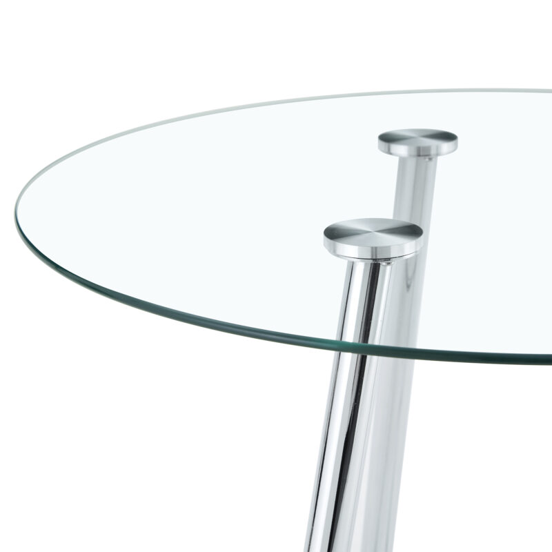 36 Inch Height Bar Table, 34 Inch Round Tempered Glass Top Pub Table with Chrome-Plated Golden Metal Legs, Modern Bistro Table for Kitchen Island/Bar/Cafe - Image 12