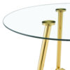 36 Inch Height Bar Table, 34 Inch Round Tempered Glass Top Pub Table with Chrome-Plated Golden Metal Legs, Modern Bistro Table for Kitchen Island/Bar/Cafe - Image 6