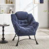 Lazy Chair with Ottoman, Modern Lounge Accent Chair with Armrests and a Side Pocket, Leisure Upholstered Sofa Chair Reading Chair with Footrest for Small Space, Corner Chair - Image 9