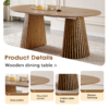 Solid wood stretching dining table + brown wicker dining chairs 2-piece set - farmhouse style farm chairs - Image 3