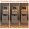 Dressing Table and Stool, 3-in-1 Multifunctional Dressing Table Set, Featuring Three-color Lighting Modes, HD Mirror, Two Sliding Drawers, and a Hidden Storage Stool - Image 16