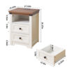 Farmhouse Side Table with Charging Station, Antique Nightstands with Drawers, Bedside Table with Open Shelf for Bedroom, White - Image 4