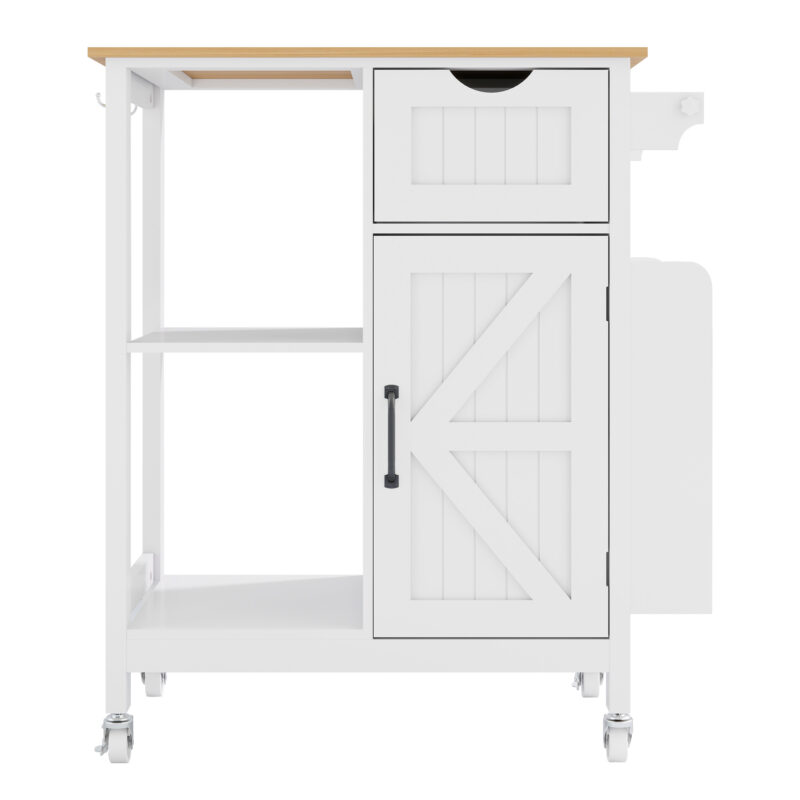 Kitchen Island Cart with Mobile Carts with Storage Cabinet, Rolling Kitchen Table with Spice Rack, Towel Rack, and Drawer, Portable Islands on Wheels - Image 10
