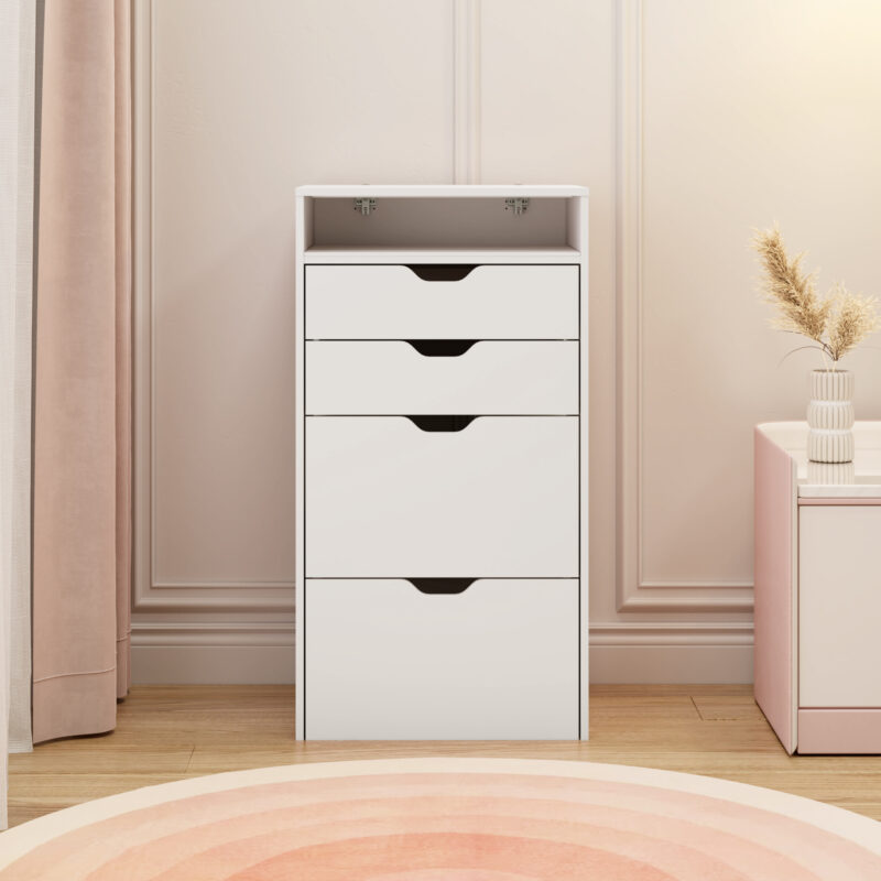 Dressing Table and Stool, 3-in-1 Multifunctional Dressing Table Set, Featuring Three-color Lighting Modes, HD Mirror, Two Sliding Drawers, and a Hidden Storage Stool - Image 23