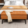 Storage Bench with Storage Bench for Bedroom End of Bed Bench Foot of Bed Bench Entryway Bench Storage Ottoman Bench 43.3" W x 17.7" Brown Leather Bench - Image 6