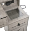Farmhouse Vanity Desk with Sliding Mirror and Lights, Vanity Set with Glass Top and Charging Station ,Dressing Table with 4 Drawers and 2 Cabinets, Dressing Table with Stool for Bedroom - Image 23