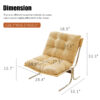 Modern Accent Chair, Comfy Living Room Chair with Metal Chrom Frame, Upholstered Soft Cushion Sofa Chairs for Home Office,Bedroom,Dining Room - Image 2