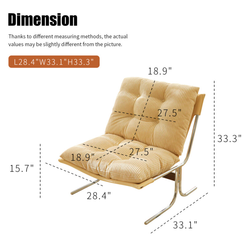 Modern Accent Chair, Comfy Living Room Chair with Metal Chrom Frame, Upholstered Soft Cushion Sofa Chairs for Home Office,Bedroom,Dining Room - Image 2