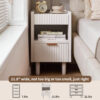 White Fluted Wood Nightstands with Drawer and Open Storage, 2 Pack Modern Bedroom Bedside Side End Tables for Living Room Home Decor - Image 6