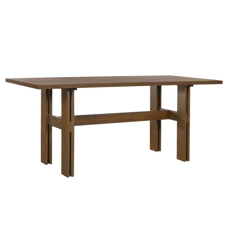Modern Wooden Dining Table for 4 to 6 People, 71" Large Kitchen Dining Table with Wood Pedestal Base, Mid Century Rectangular Long Dinner Table for Home Dining Room Restaurant, Walnut - Image 9