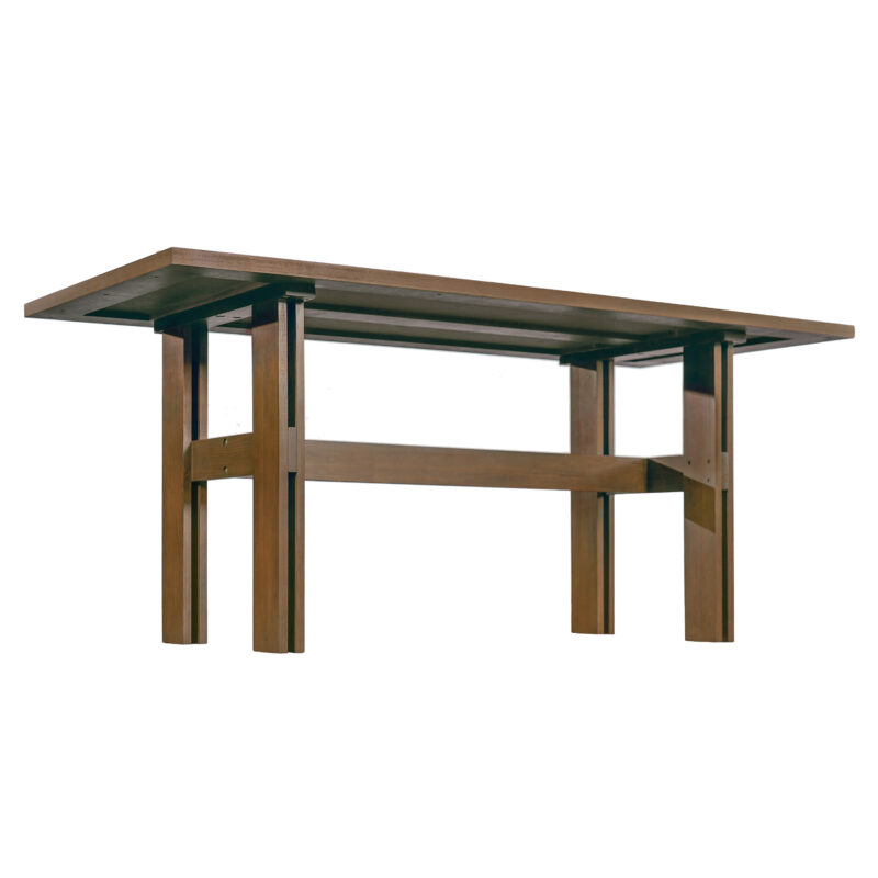 Modern Wooden Dining Table for 4 to 6 People, 71" Large Kitchen Dining Table with Wood Pedestal Base, Mid Century Rectangular Long Dinner Table for Home Dining Room Restaurant, Walnut - Image 6